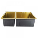 Gold Stainless Steel Kitchen Sink 710x450mm Double Bowl, Top/Undermount, Corrosion & Oil Resistant - NZHomeware