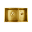 Gold Stainless Steel Kitchen Sink 710x450mm Double Bowl, Top/Undermount, Corrosion & Oil Resistant - NZHomeware