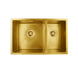 Gold Stainless Steel Kitchen Sink 710x450mm Double Bowl, Top/Undermount, Corrosion & Oil Resistant - NZHomeware