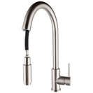 Gooseneck Brushed Nickel 360° Swivel Pull Out Kitchen Sink Mixer Tap Solid Brass - NZHomeware