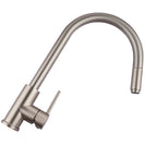 Gooseneck Brushed Nickel 360° Swivel Pull Out Kitchen Sink Mixer Tap Solid Brass - NZHomeware