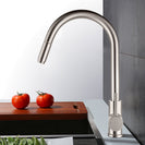 Gooseneck Brushed Nickel 360° Swivel Pull Out Kitchen Sink Mixer Tap Solid Brass - NZHomeware