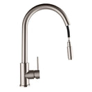 Gooseneck Brushed Nickel 360° Swivel Pull Out Kitchen Sink Mixer Tap Solid Brass - NZHomeware