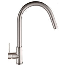 Gooseneck Brushed Nickel 360° Swivel Pull Out Kitchen Sink Mixer Tap Solid Brass - NZHomeware