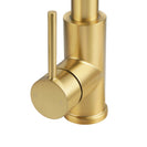 Gooseneck Brushed Yellow Gold 360° Swivel Pull Out Kitchen Sink Mixer Tap Solid Brass - NZHomeware