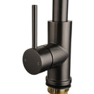 Gooseneck Gunmetal Grey 360° Swivel Pull Out Kitchen Sink Mixer Tap Solid Brass - NZHomeware