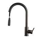 Gooseneck Gunmetal Grey 360° Swivel Pull Out Kitchen Sink Mixer Tap Solid Brass - NZHomeware