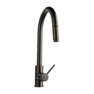 Gooseneck Gunmetal Grey 360° Swivel Pull Out Kitchen Sink Mixer Tap Solid Brass - NZHomeware