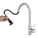 Gooseneck Pull Out LCD Display Kitchen Laundry Sink Mixer Tap 360° Swivel Chrome Faucet - NZHomeware