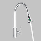 Gooseneck Pull Out LCD Display Kitchen Laundry Sink Mixer Tap 360° Swivel Chrome Faucet - NZHomeware