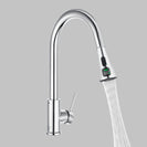 Gooseneck Pull Out LCD Display Kitchen Laundry Sink Mixer Tap 360° Swivel Chrome Faucet - NZHomeware