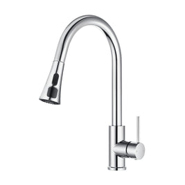 Gooseneck Pull Out LCD Display Kitchen Laundry Sink Mixer Tap 360° Swivel Chrome Faucet - NZHomeware