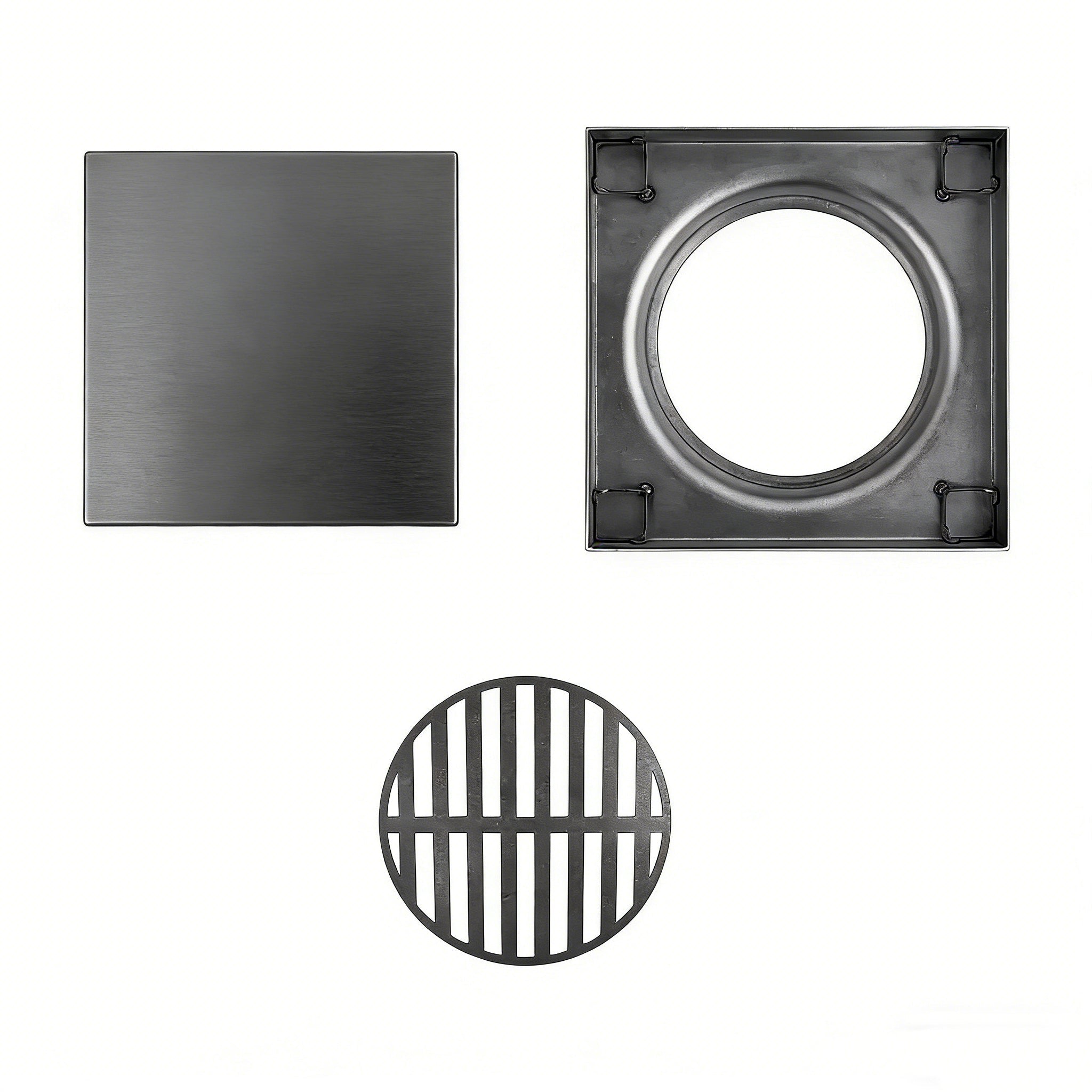 Gunmetal Grey Shower Grate Floor Waste Drain Smart Insert Tile 120*120 ...