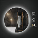 800mm Round LED Mirror with Demister Backlit Touch Switch 3 Colours Lighting Frameless - NZHomeware