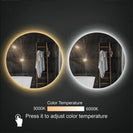 800mm Round LED Mirror with Demister Backlit Touch Switch 3 Colours Lighting Frameless - NZHomeware