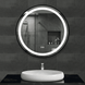900mm Black Framed Round Front Lit LED Mirror with Demister, Three Light Modes and Dimmable Control - NZHomeware