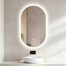 400x600mm Oval Backlit LED Bathroom Mirror with Demister, 3 Colour Temperature & Dimmable Touch Sensor