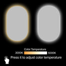 400x600mm Oval Backlit LED Bathroom Mirror with Demister, 3 Colour Temperature & Dimmable Touch Sensor