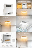 3 - in - 1 Bathroom Heater Fan Light | 1200W Heating + Exhaust + LED Light | Ceiling Mounted 320mm - NZHomeware