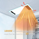 Large 3 - in - 1 Bathroom Heater Fan Light | 2200W Heating + Dual Fan + LED Light | Ceiling Mounted 600mm - NZHomeware