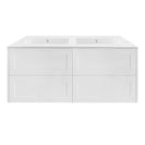 HAMPTON 1200X460X580MM PLYWOOD WALL HUNG VANITY - MATTE WHITE WITH DOUBLE CERAMIC TOP - NZHomeware