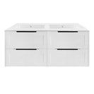 HAMPTON 1200X460X580MM PLYWOOD WALL HUNG VANITY - MATTE WHITE WITH DOUBLE CERAMIC TOP - NZHomeware