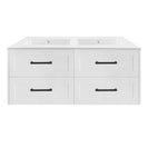 HAMPTON 1200X460X580MM PLYWOOD WALL HUNG VANITY - MATTE WHITE WITH DOUBLE CERAMIC TOP - NZHomeware