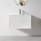 HAMPTON 750X460X580MM PLYWOOD WALL HUNG VANITY - MATTE WHITE WITH CERAMIC TOP - NZHomeware