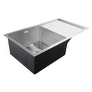 Handmade Single Bowl Kitchen Sink 810x440mm with Drainboard, Topmount, Corrosion & Oil Resistant - NZHomeware
