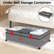 Height Adjustable Under Bed Storage Containers with Wheels Visible Cover Rolling Trolley Box Organizer for Shoes Clothes Blankets - NZHomeware