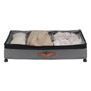 Height Adjustable Under Bed Storage Containers with Wheels Visible Cover Rolling Trolley Box Organizer for Shoes Clothes Blankets - NZHomeware