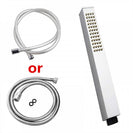 Brass Square Chrome Hand Held Shower Head With Water Hose - NZHomeware
