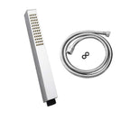 Brass Square Chrome Hand Held Shower Head With Water Hose - NZHomeware