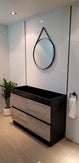 internal use - POLO 1200 single BLACK AND LIGHT OAK - NZHomeware