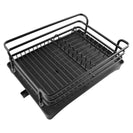 Kitchen Black Dish Drying Drainer Storage Rack Wire Basket 1 Tier Holder Organiser - NZHomeware