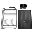 Kitchen Black Dish Drying Drainer Storage Rack Wire Basket 1 Tier Holder Organiser - NZHomeware