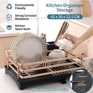 Kitchen Copper&Black Color Dish Drying Drainer Storage Rack Wire Basket 1 Tier Holder Organiser - NZHomeware