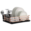 Kitchen Copper&Black Color Dish Drying Drainer Storage Rack Wire Basket 1 Tier Holder Organiser - NZHomeware