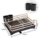 Kitchen Copper&Black Color Dish Drying Drainer Storage Rack Wire Basket 1 Tier Holder Organiser - NZHomeware