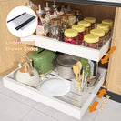 Kitchen Storage Shelf Cabinet Basket Pull Out Drawer Expandable 31 - 52cm White - NZHomeware