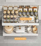 Kitchen Storage Shelf Cabinet Basket Pull Out Drawer Expandable 31 - 52cm White - NZHomeware