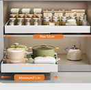Kitchen Storage Shelf Cabinet Basket Pull Out Drawer Expandable 31 - 52cm White - NZHomeware