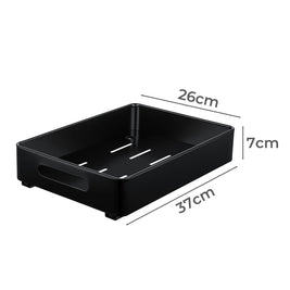Kitchen Storage Shelf Organizer Under Cabinet Basket Pull Out Sliding Drawer Black - NZHomeware