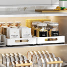 Kitchen Under Sink Shelf Cabinet Basket Pull Out Sliding Drawer Organizer White - NZHomeware