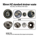 590x440 Dark Grey Double Bowl Kitchen Sink Steel - NZHomeware
