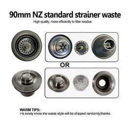 300x450x205mm Dark Grey Stainless Steel Handmade Single Bowl Top/Flush/Undermount Kitchen/Laundry Sink With Overflow - NZHomeware