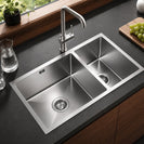 710x450x205mm 1.2mm Handmade Round Corners Double Bowls Top / Undermounted / Flush Mounted Kitchen Sink With Overflow Corrosion Resistant Oilproof Easy To Clean Scratch Resistant - NZHomeware