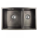 710x450x205mm 1.2mm Gunmetal Grey Stainless Steel Handmade Double Bowls Sink - NZHomeware