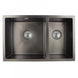 710x450x205mm 1.2mm Gunmetal Grey Stainless Steel Handmade Double Bowls Sink - NZHomeware