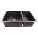710x450x205mm 1.2mm Gunmetal Grey Stainless Steel Handmade Double Bowls Sink - NZHomeware